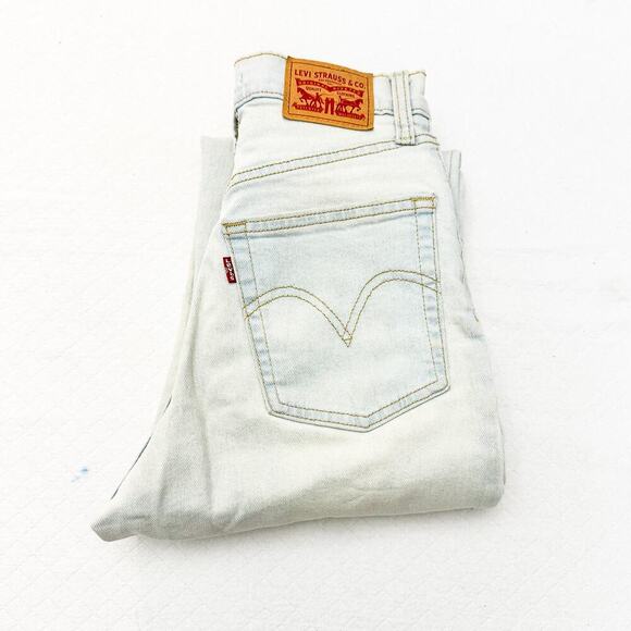 Levi's Ribcage Straight Ankle Light Wash Button Fly Denim Jeans SIze 25 x 27 - Picture 1 of 9